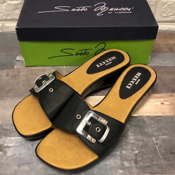 Sesto Meucci Shoes - Sesto Meucci black Sachi maxi calf size 11 sandals bubble bottoms made in Italy